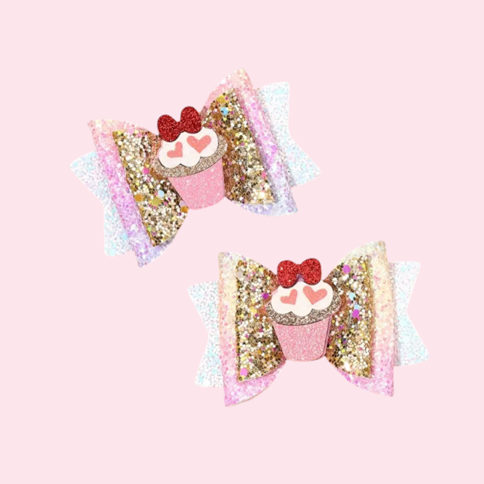 Cupcake Sparkle Bow