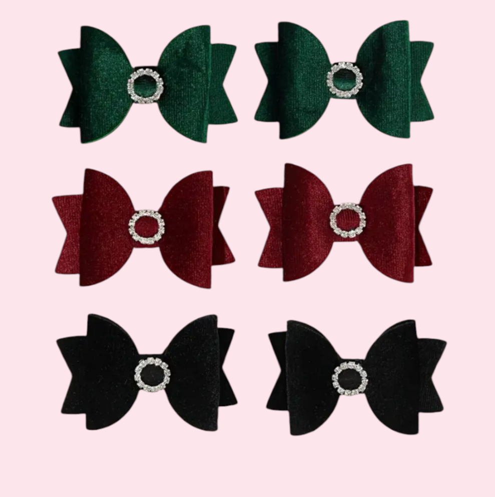 Velvet Rhinestone Bow