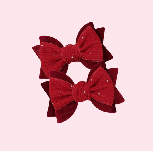 Velvet Rhinestone Bow