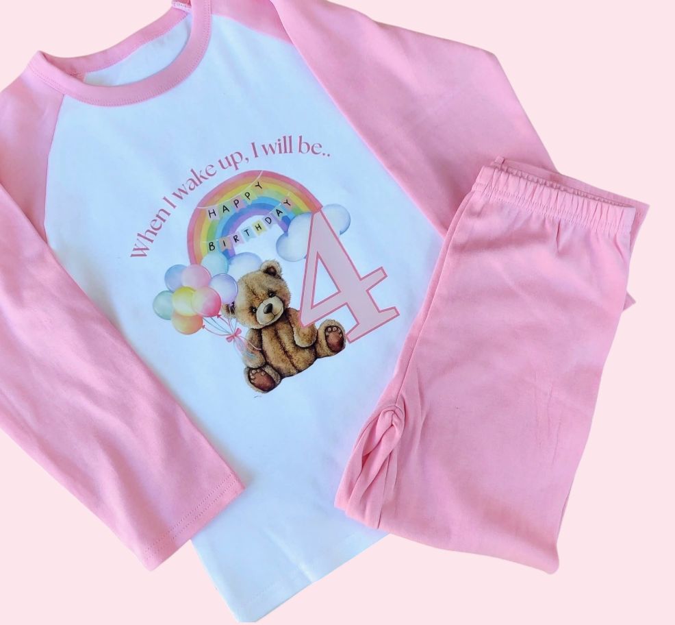 Rainbow Teddy Birthday Pjs