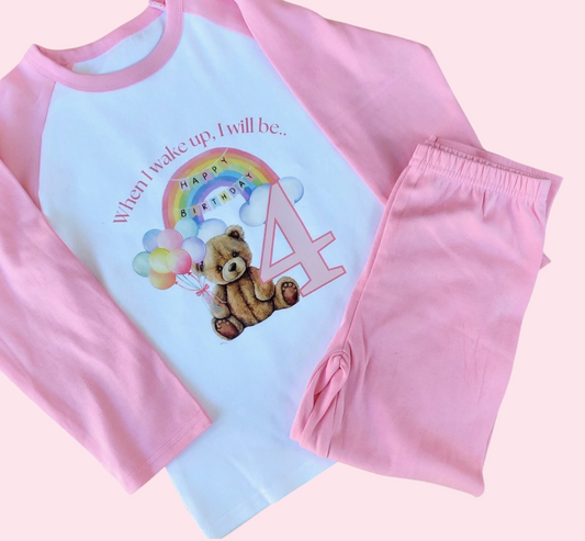Rainbow Teddy Birthday Pjs