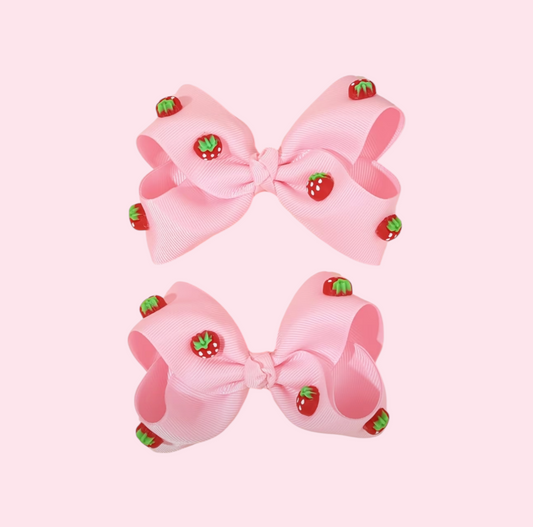 Pink Mini Strawberry Bow