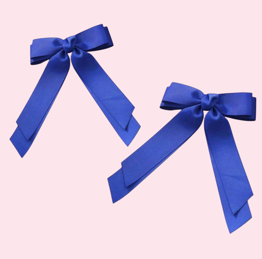 Plain Blue Double Bow