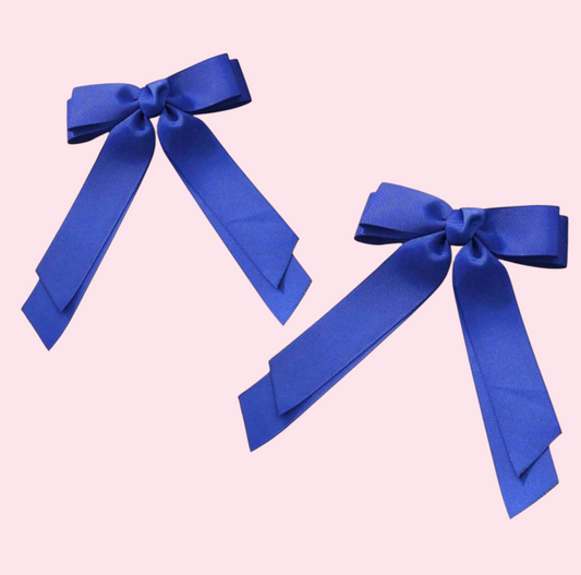 Plain Blue Double Bow