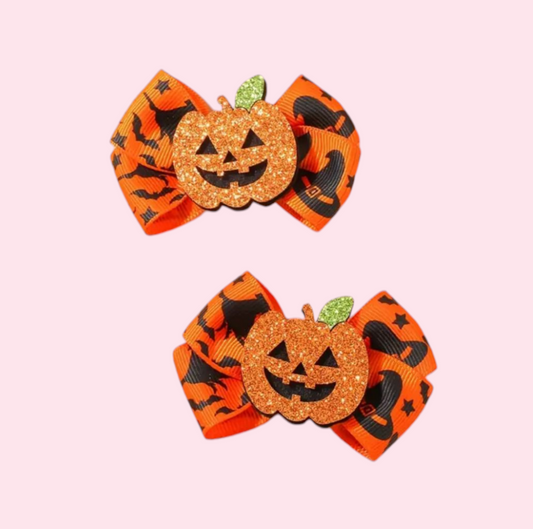 Pumpkin Glitter Bow