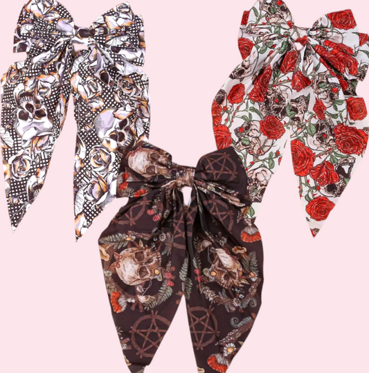 Skull Barette Bows