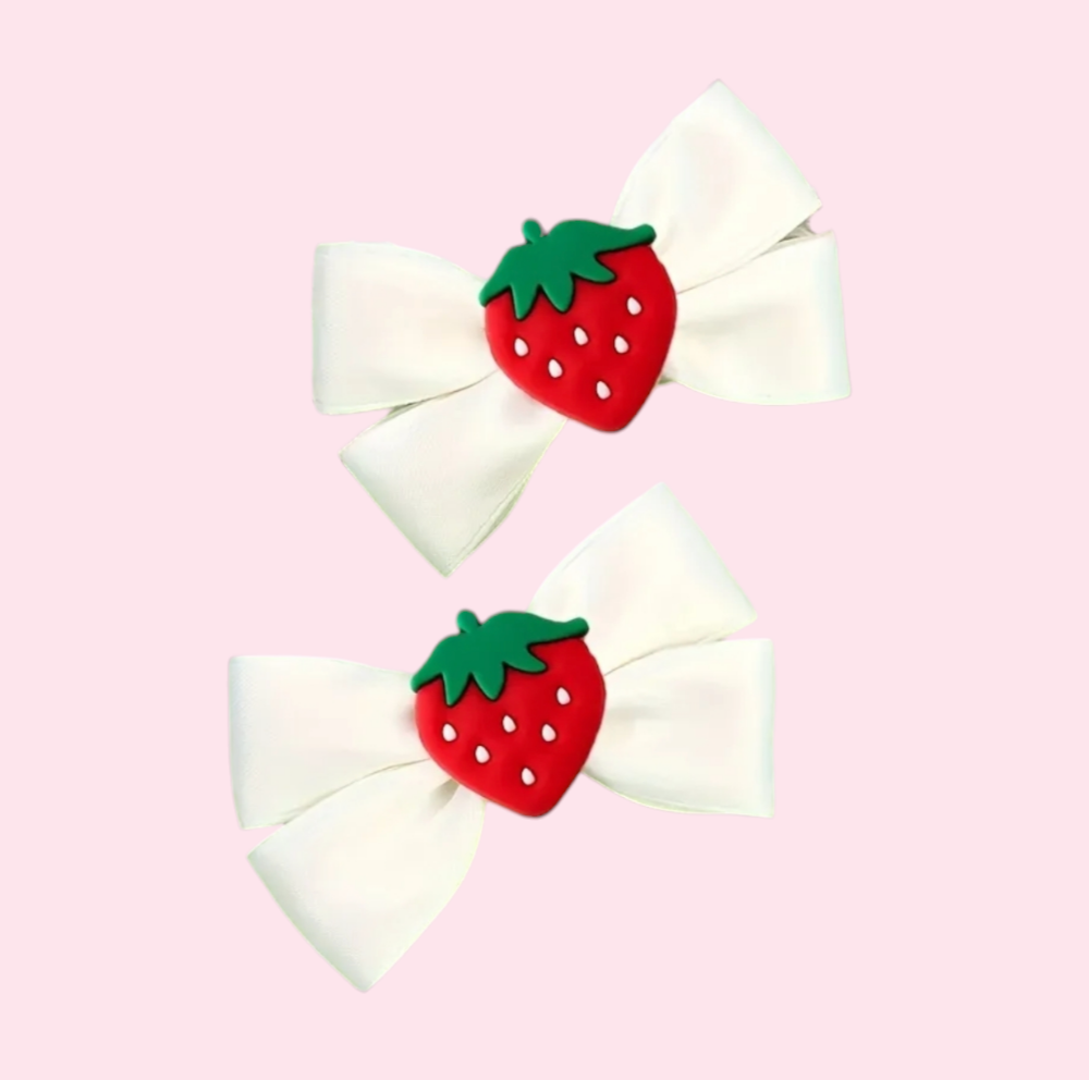 White Strawberry Bow
