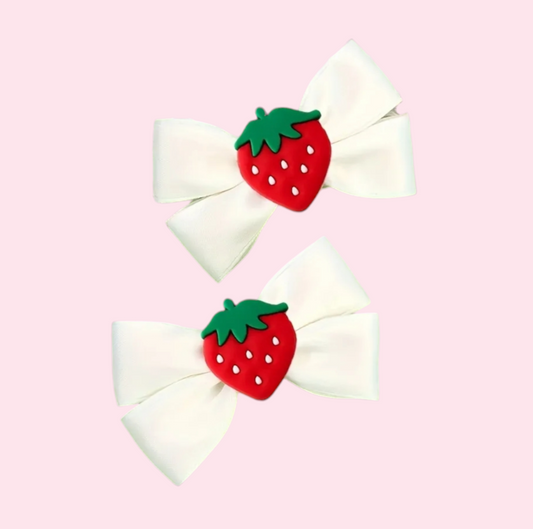 White Strawberry Bow
