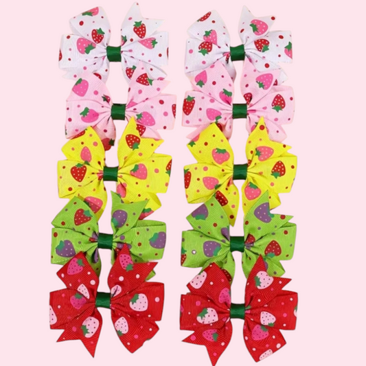 Strawberry Pinwheel Bow