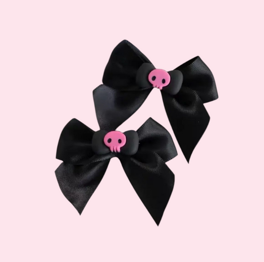 Pink Skull Bow