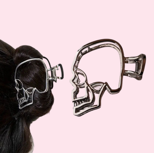 Metallic Skull Claw Clip